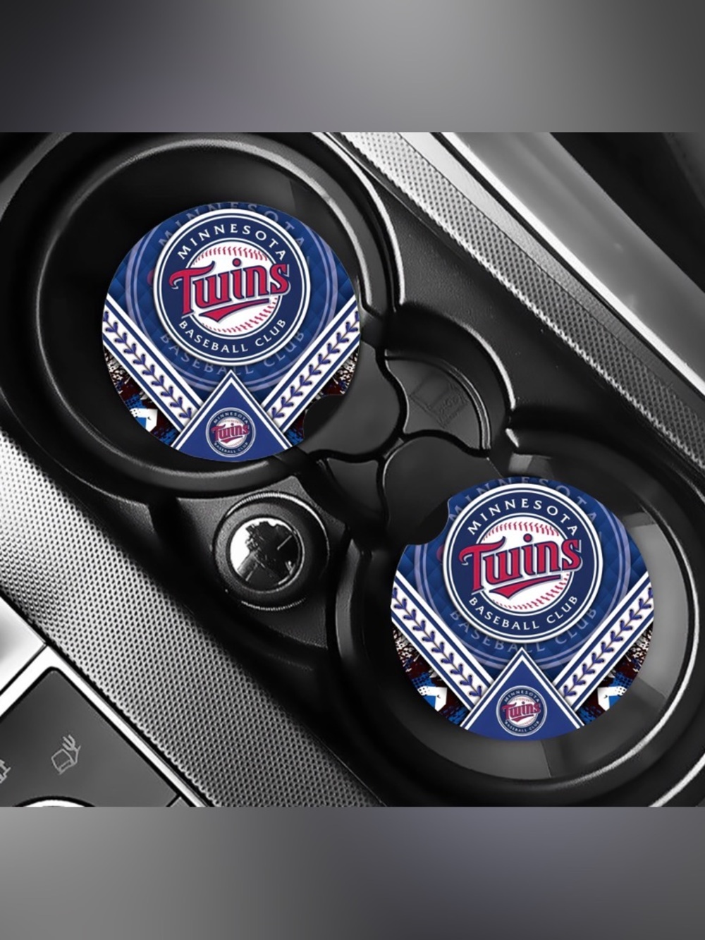 Minnesota Twins Baseball Car Coasters Absorbent Set of (2)